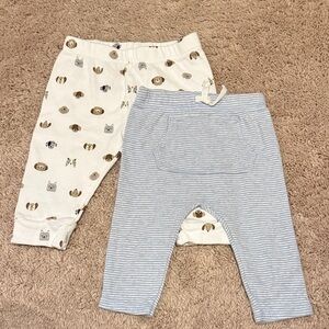 Baby Pants Set Dog Print  Blue Stripes 6 months